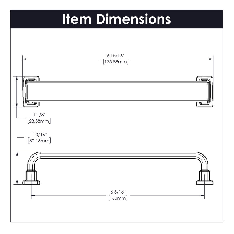Brighton Collection Handle Pull - Cabinet Pull - Farmhouse Hardware for Drawers & Cabinets, 6-5/16", Satin Nickel