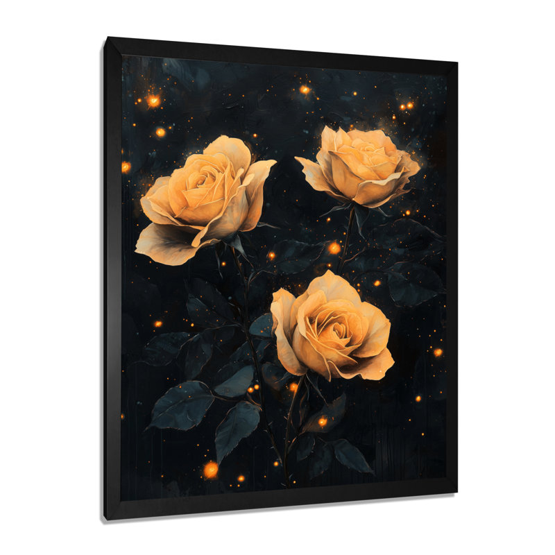 Bowdoin - impressions murales florales, Noir, noir, noir, noir, 20" H x 12" W, Reproduction encadrée d'une seule photo