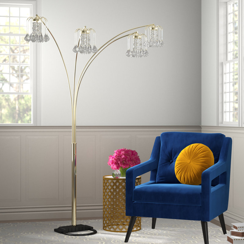 Lampe sur pied à branches 84 po Glenavy, Laiton poli