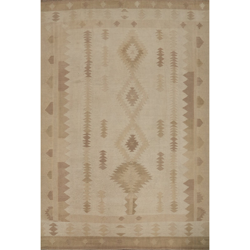 Tapis à motif tribal beige élégant 8 x 10 pour intérieurs modernes