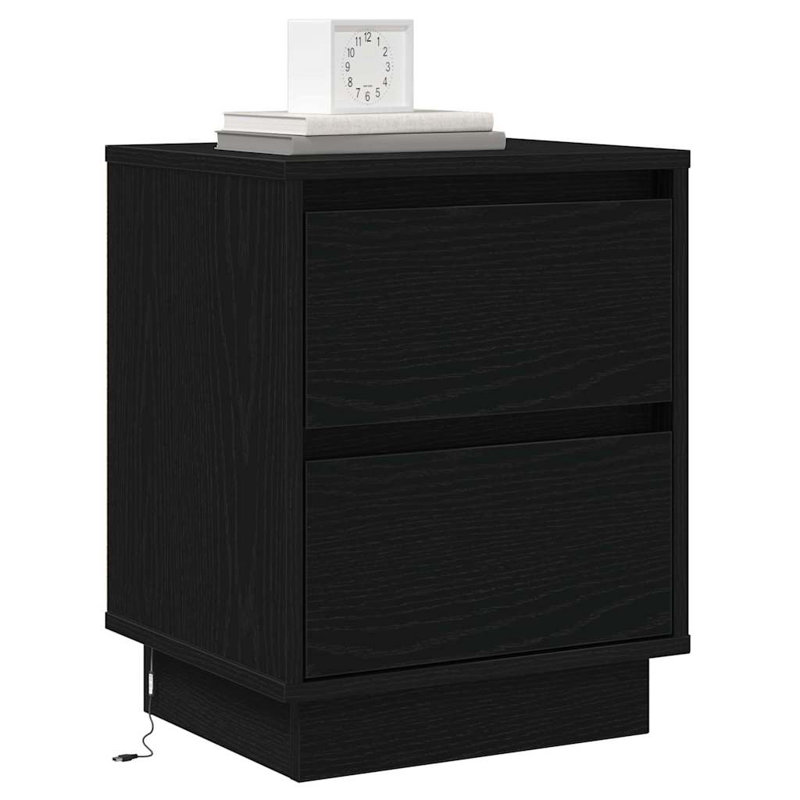 Bedside Cabinet 39 X 34.5 X 50 Cm Engineered Wood, Black