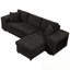 Canapé modulaire en L avec méridienne de rangement et 2 tabourets-630834700