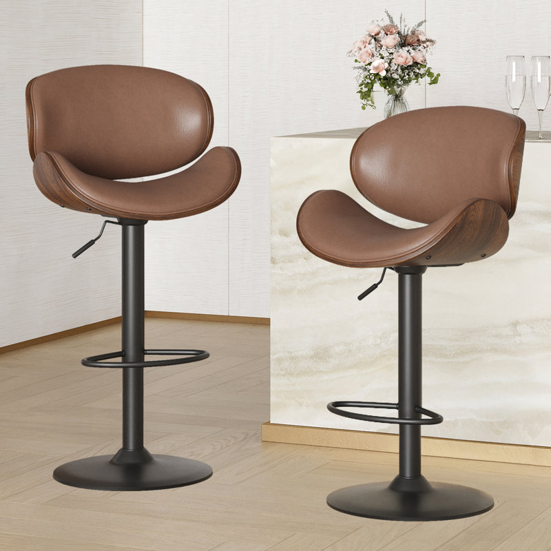 Tabouret de bar pivotant Modern, Brun