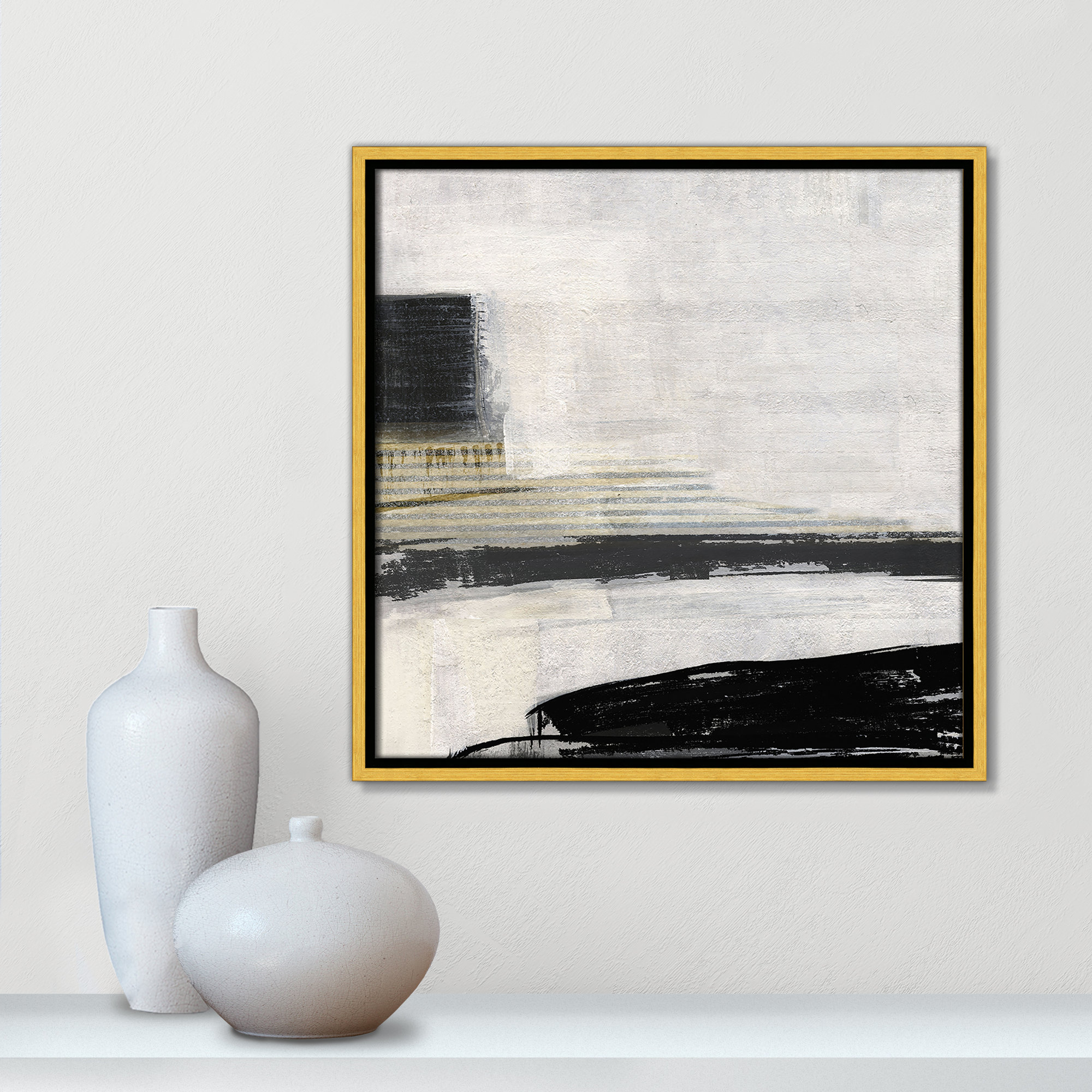 La Bande I Print by Sally Swatland, 17.5" H x 17.5" W, Gold