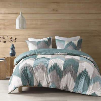 Édredon en coton - rembourré, imprimé, 2 taies décoratives assorties pour une aventure d'aventure relaxante