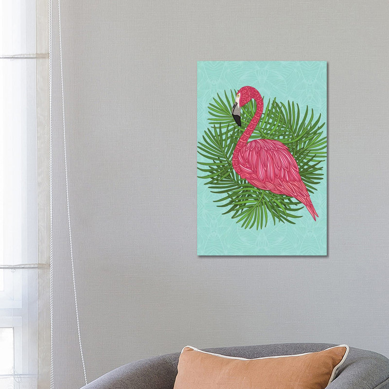 Pink Tropical Flamingo by Angelika Parker - Wrapped Canvas Print, 66.04 cm H x 45.72 cm W