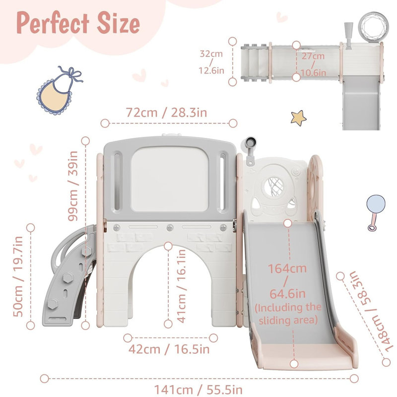 FXSGER 140cm W Plastic Climber, Pink