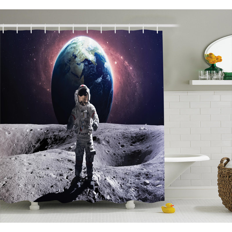 Rideau de douche à cosmos simple space attelles astronaute, l 69 po x L 70 po