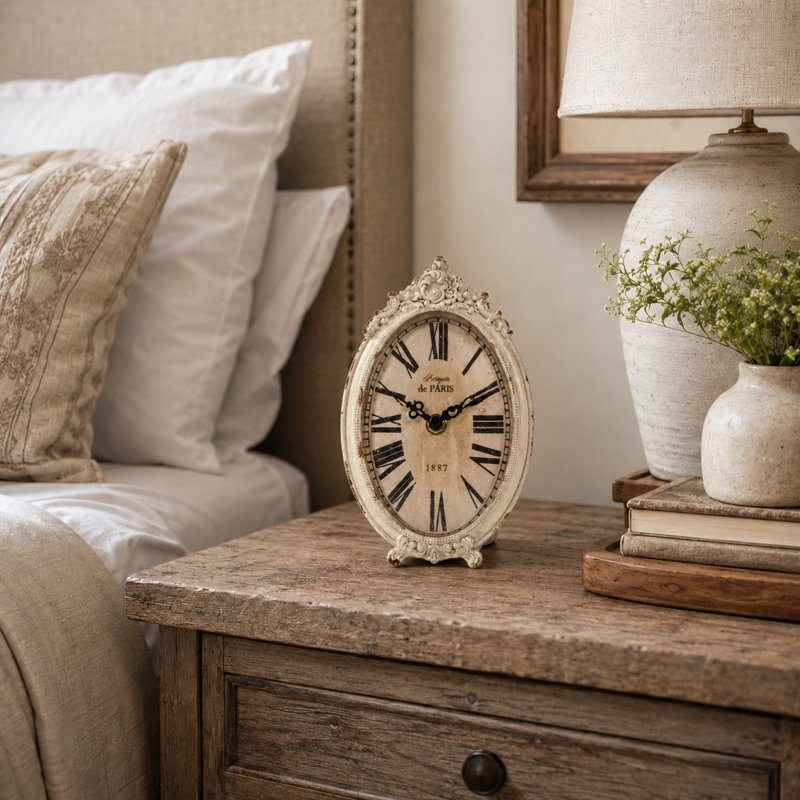 Antique Paris Oval Table Clock