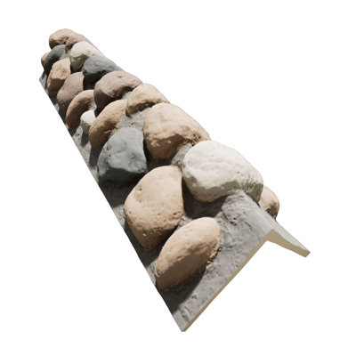 Coin extérieur pour panneaux de parement en faux roche EverStone, l 10 po x P 11 po x H 48 po, mélange de galets