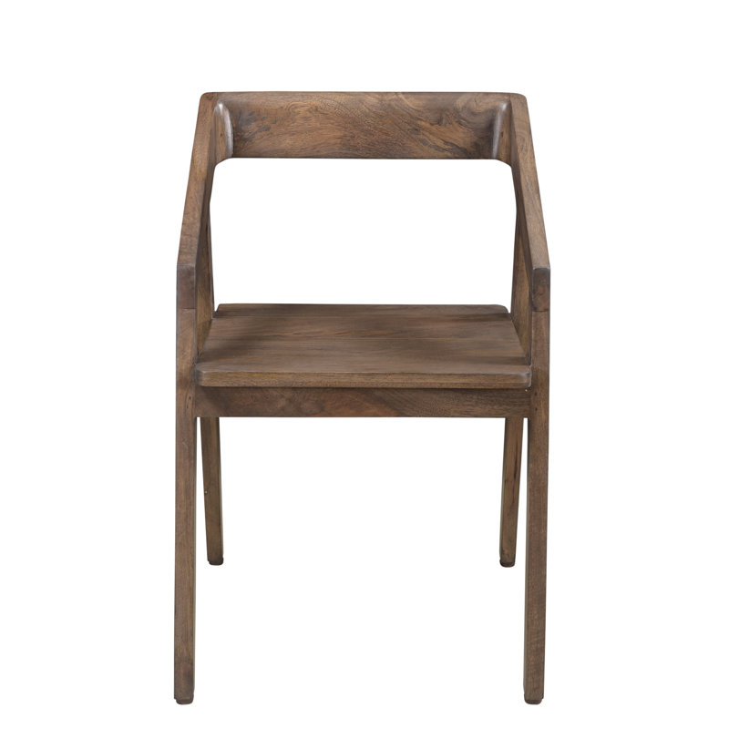 Hollingsworth 18.5'' H Solid Wood Armchair, Walnut
