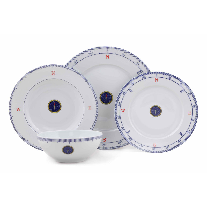 Alijah Piece Porcelain China Dinnerware Set - Service for 6
