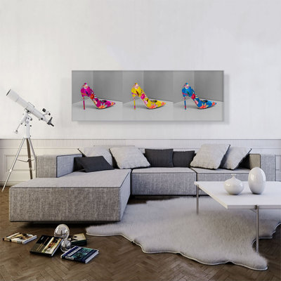 " Pink Yellow Blue High Heels Shoe Stiletto "