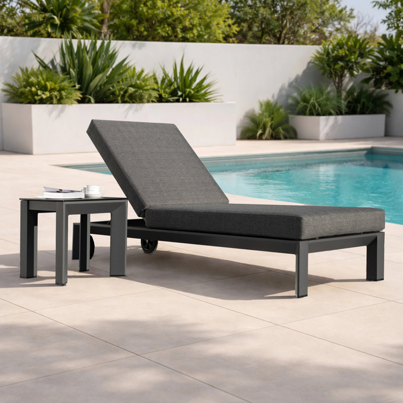 MIMO Aluminium Outdoor Sun Lounger Set with Side Table