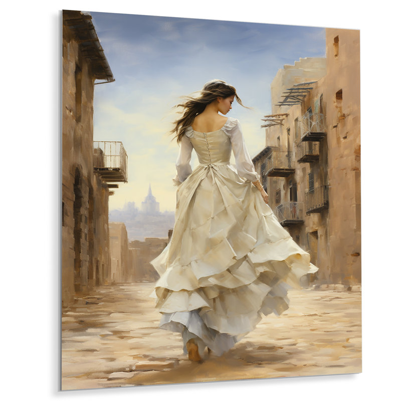 «Arab Woman Walk Radiance I» - art mural en métal femme arabe, H 40 po x l 30 po x P 1,5 po