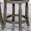 Tabouret de bar 30 po, finition gris patiné, siège en tissu gris anthracite-940702155