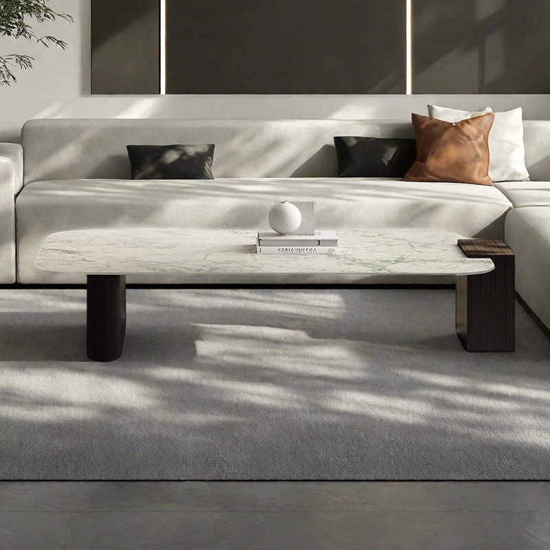 Table basse moderne en granit minimaliste, H 11,81 po x l 55,11 po x P 27,55 po