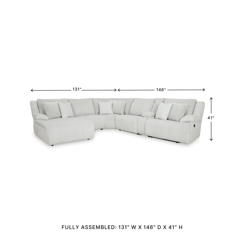 Matherly 6-Piece Reclining Sectional With Chaise, Left Hand Facing