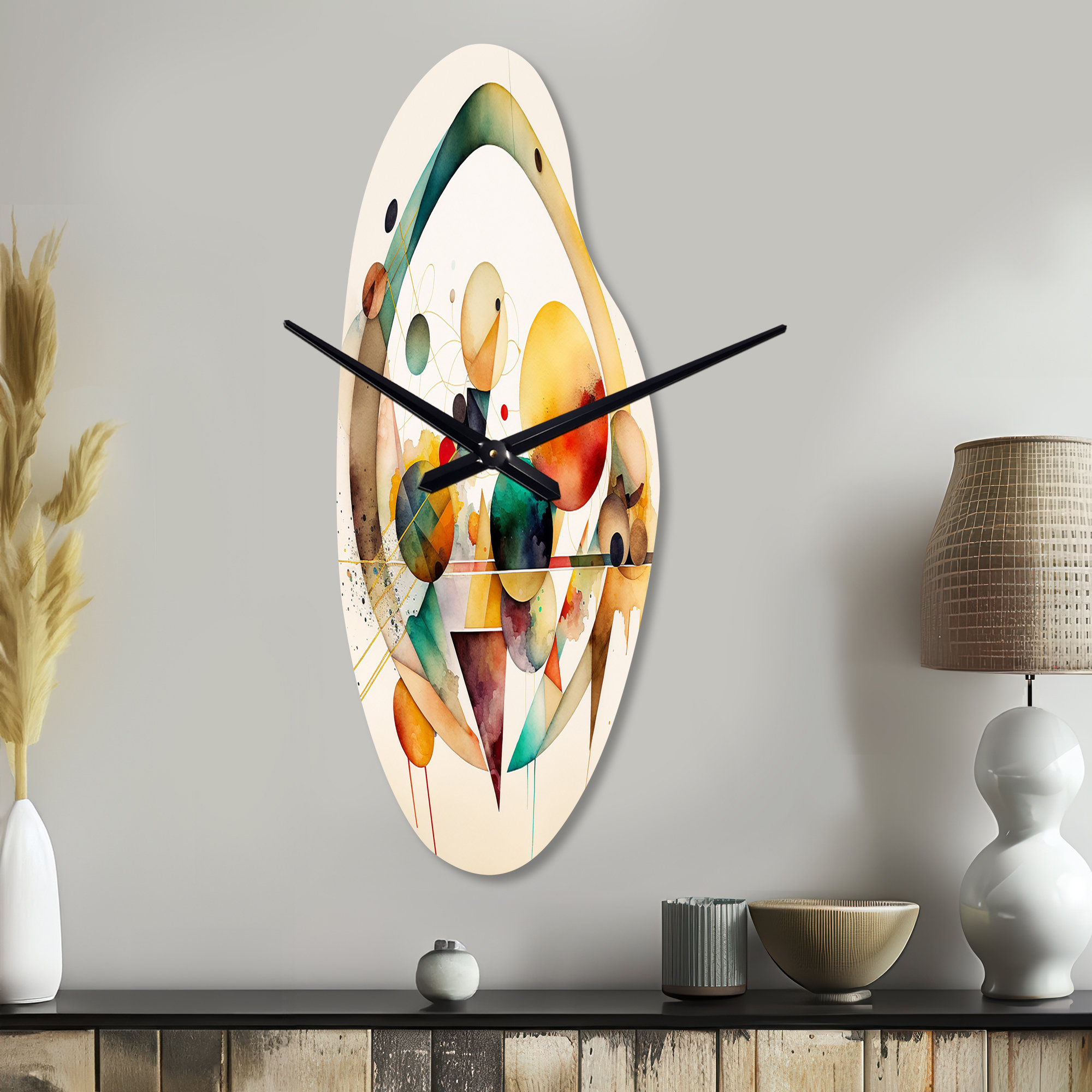 Design Art Multi-Color Watercolor Geometric Art IV - Geometric ...