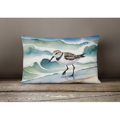 Sanderling Racing the Tide Throw Pillow