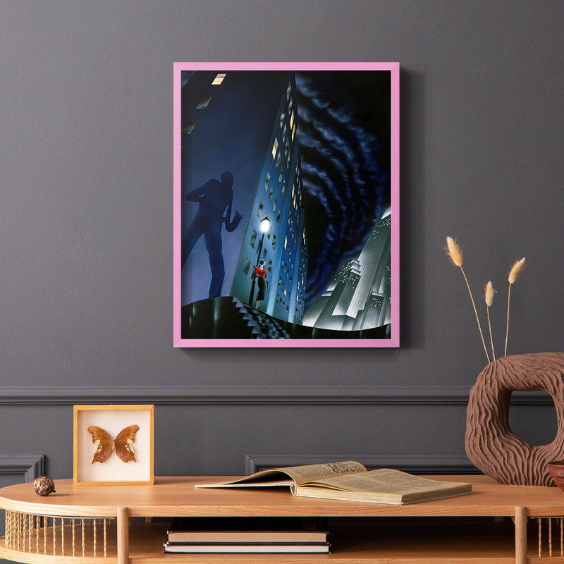 Reproduction encadrée The Shadow - bois massif, Rose, H 10 po x l 8 po