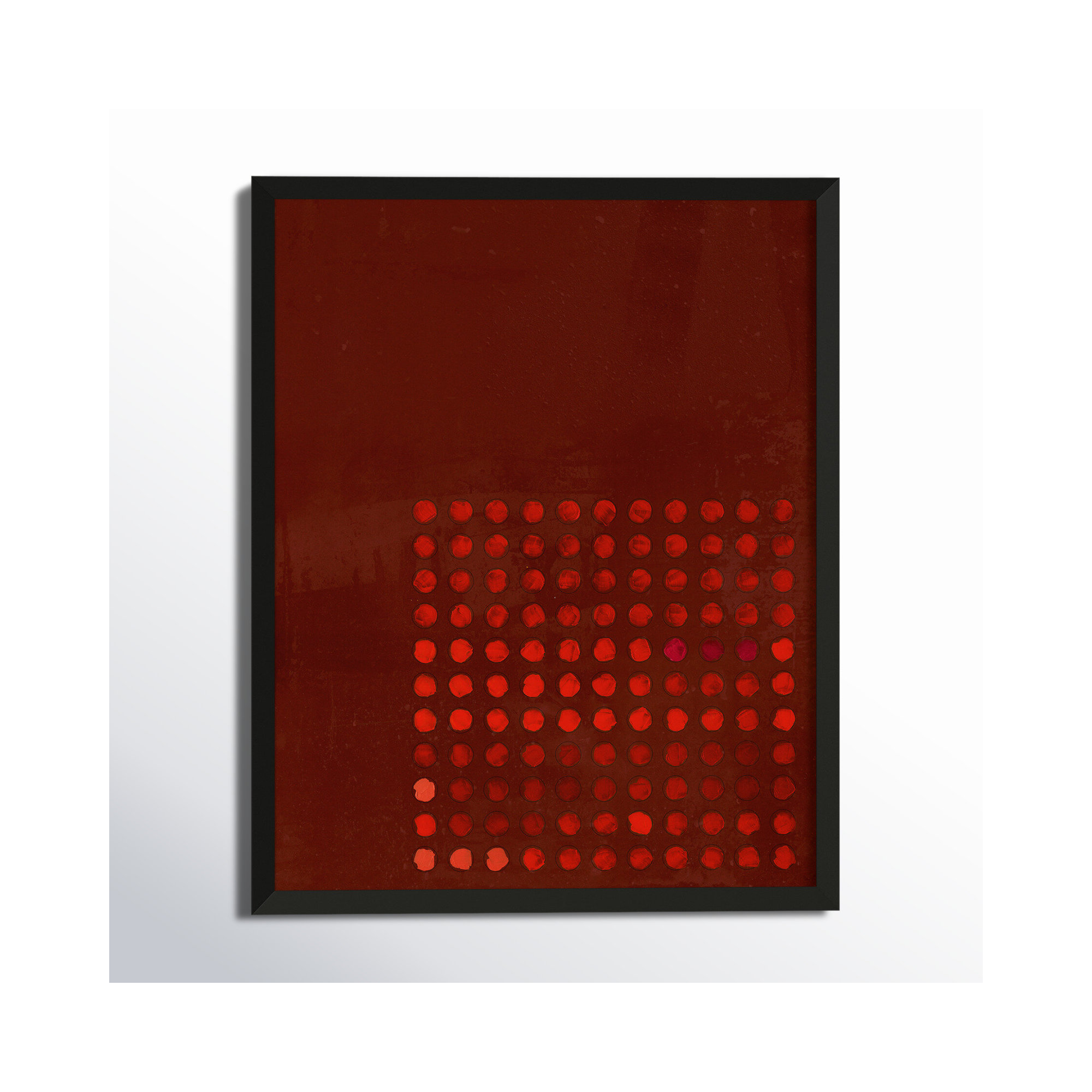 Circles In Squares 7 by Jacques Pilon, 20" H x 16" W x 1.25" D, Black