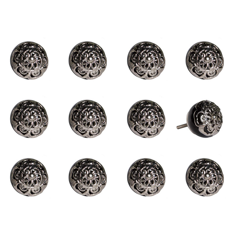 Handpainted Round Chrome Knobs Multipack (Set of 12)