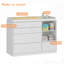 White Chest Of Drawers, Baby Changing Unit With 5 Drawers & Storage Shelves, Baby Clothes Storage Cabinet Dresser For Bedroom, Baby Room, 120w X 49.5d Cm