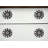 Set of Eight Black And White Ceramic And Metal Drawer Pull Knobs