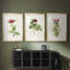 «Pretty Pink Botanicals II», reproduction sur mesure encadrée de qualité supérieure - 3 pièces-2145477661-2145477664