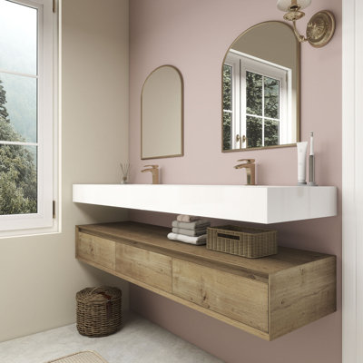 71" Wall-Mounted Double Bathroom Vanity Set