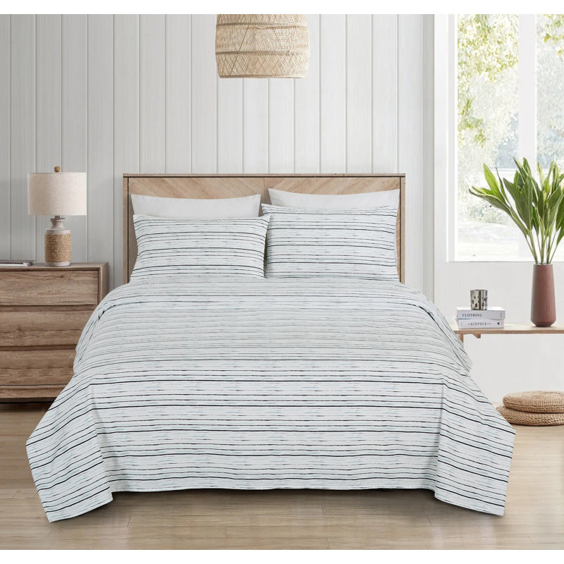Lodge Geometric Printed Microfiber Sheet Set, Twin Sheet Set with 1 Pillowcase