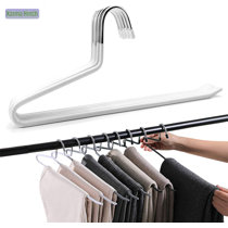 L.Fan 13 Inch Stackable Metal Pants Hanger 20 Pack, Space-Saving Hanger  With Non-Slip Adjstable Big Clips, Skirt Trosers Hanger Add-On Hook For  Jeans Slacks Botiqe