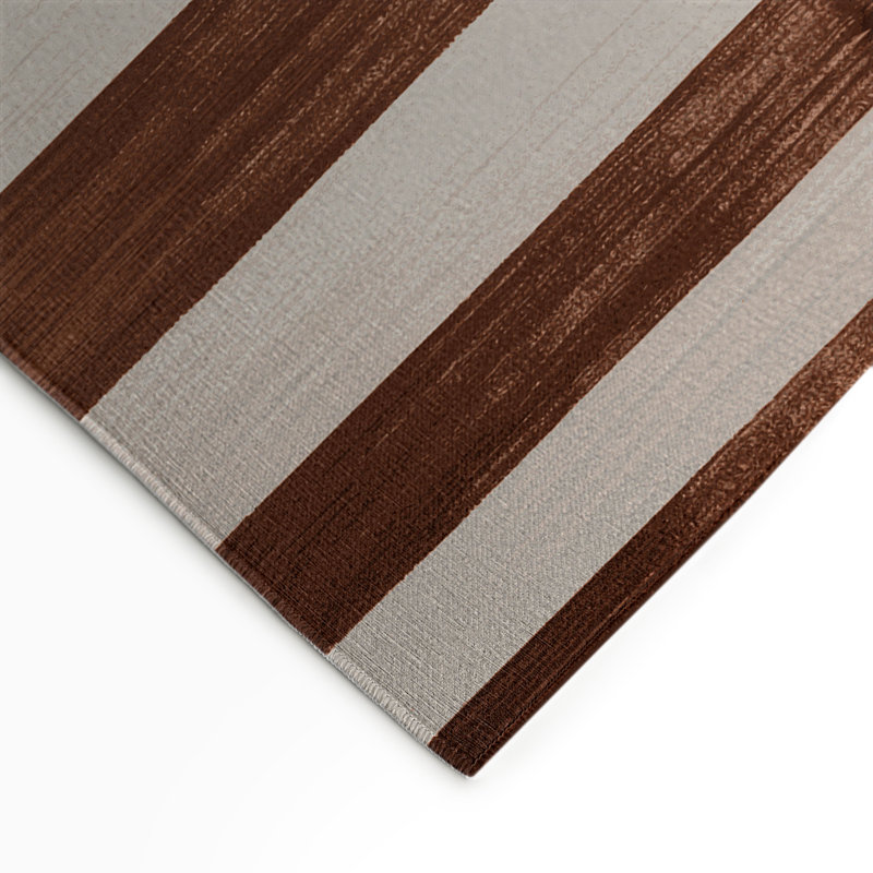 Tapis intérieur / extérieur beige HorizontalStripes, Rectangle 5 pi x 7 pi