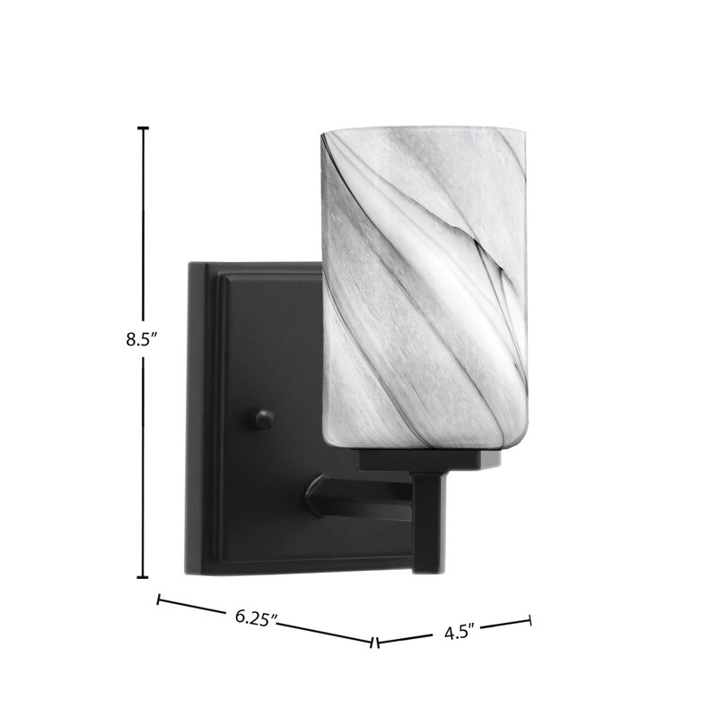 Applique murale Fausley avec verre tourbillon onyx de 4 po, Graphite