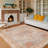 Washable Area Rugs Boho Floral Living Room Vintage Low Pile Indoor Carpet-1763924168