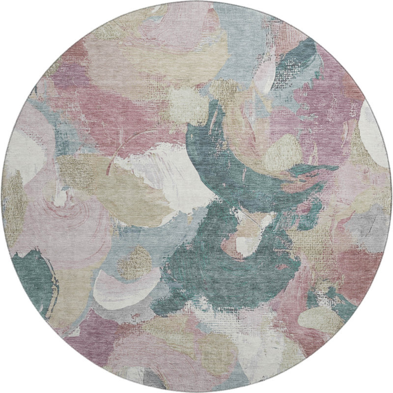 Premium Machine Washable Mouton Abstract Rug, Round 8'