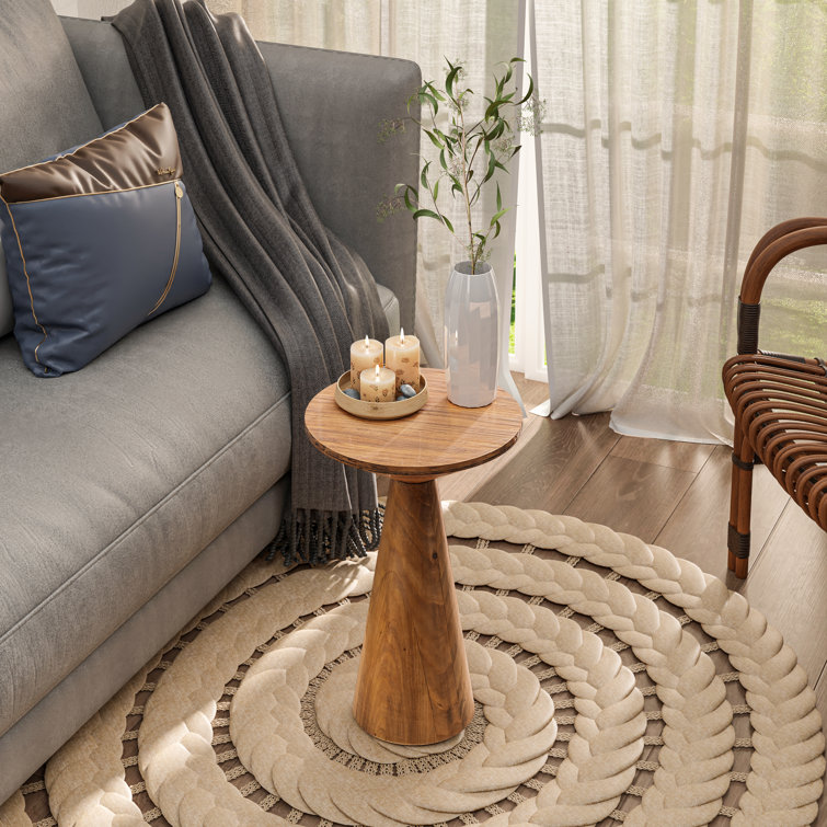 Abilash Solid Wood Pedestal End Table