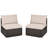 Howells 2 Pieces Patio Rattan Armless Sofa Set with Cushions-1328439377
