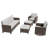 5-Piece Patio Outdoor All-Weather Brown Wicker Conversation Set Curved Arm Swivel Glider, 3-Seat Sofa, Ottomans-412042642