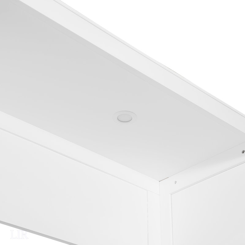 Lit escamotable double avec placard, tiroirs et table pour économiser de l'espace et être multifonctionnel, Lit double