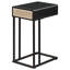 Table d'appoint en forme de C avec tiroir de rangement dissimulé