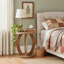 19.69" Round Wood Nightstand, Farmhouse Bedside Table For Bedroom-739834542