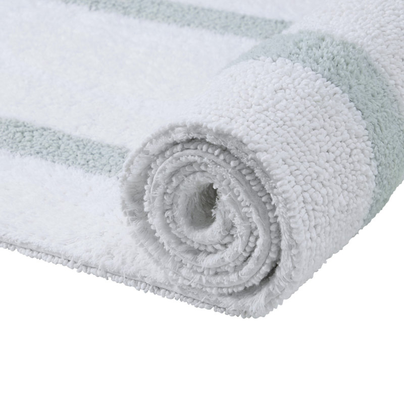 Hotel Premium 100% Cotton 6 Piece Bath Rug Sets with Race Track Pattern, Machine Washable, Absorbent & Tufted Weave Reversible Bath Mat for Bathroom