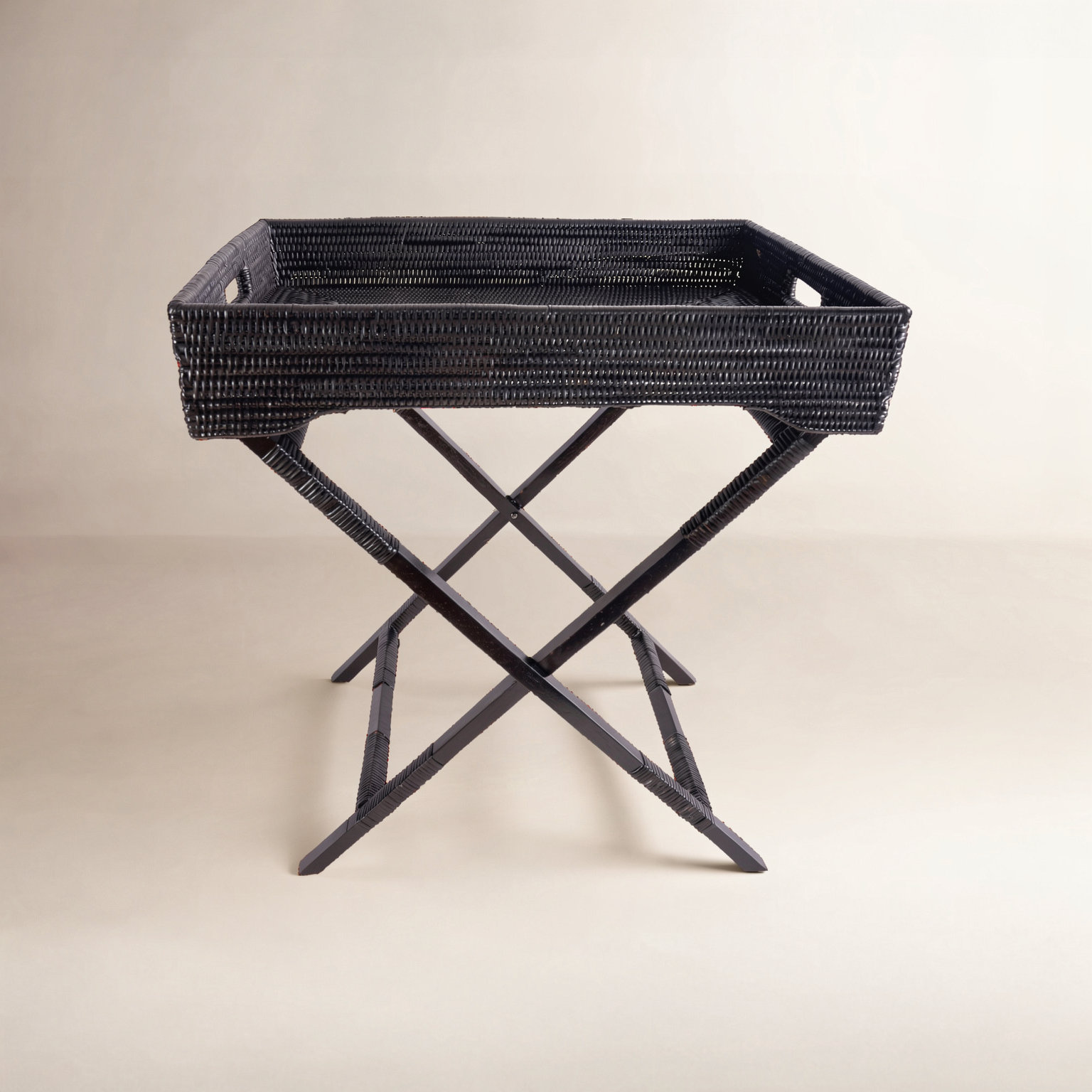 Sammy 24'' End Table, Tudor Black, With Glass