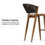  Tabourets de bar 2 pièces modernes pour l'extérieur - sièges en osier avec dossier et hauteur de bar-580391030