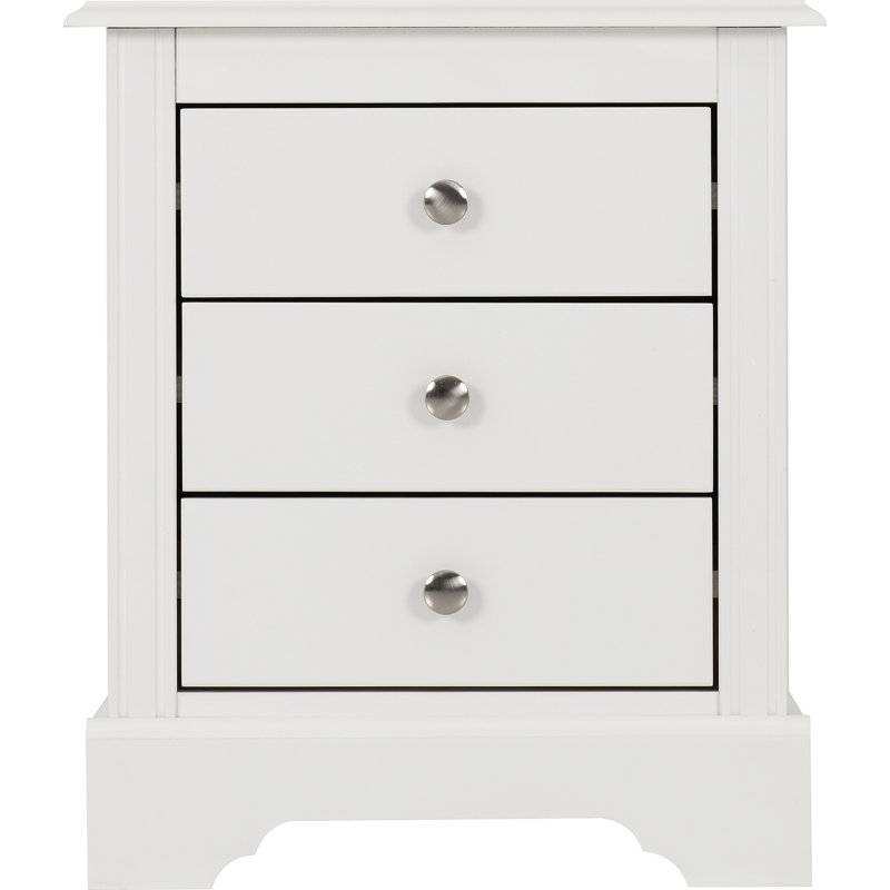 Clarita 3 Drawer Bedside Chest 