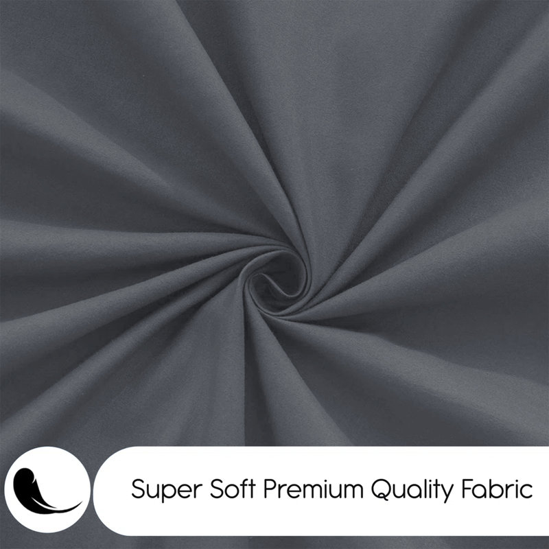 Edyson Microfiber Duvet Cover Set with Pillowcases Included, Double - 2 Standard Pillowcases, Charcoal