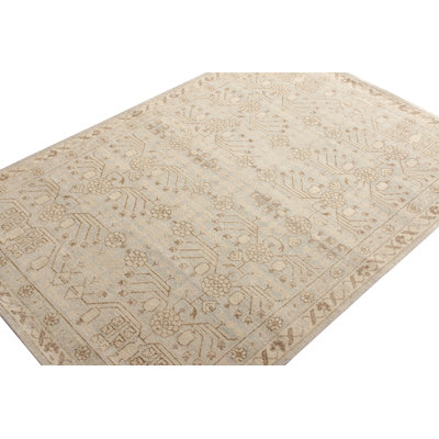 Distressed Homage Hand Knotted Wool Geometric Area Rug