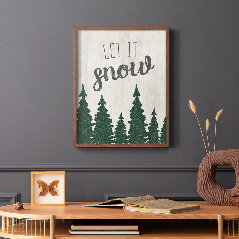 Let It Snow Forest, reproduction encadrée - bois massif, Brun, H 14 po x l 11 po
